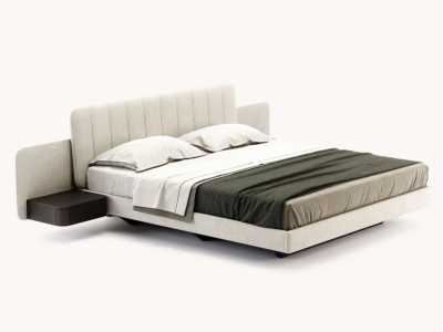 Cama completa tapizada con 2 mesitas - OTTAVIA