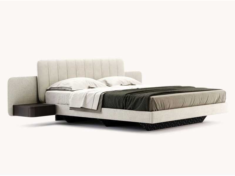 Complete upholstered bed with two bedside tables - OTTAVIA