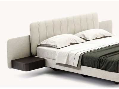 Cama completa tapizada con 2 mesitas - OTTAVIA