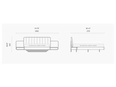 Cama completa tapizada con 2 mesitas - OTTAVIA