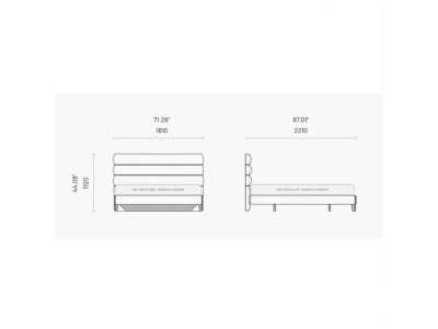 Lit complet tapissé design avec pieds en bois - GEORGINNA