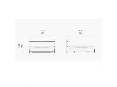Lit complet tapissé design avec pieds en bois - GEORGINNA