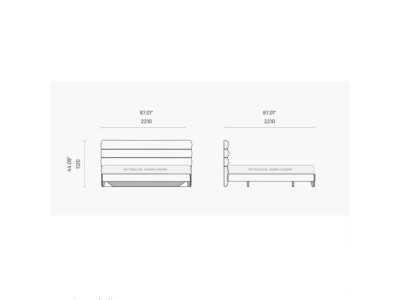 Complete upholstered designer bed with wooden legs - GEORGINNA