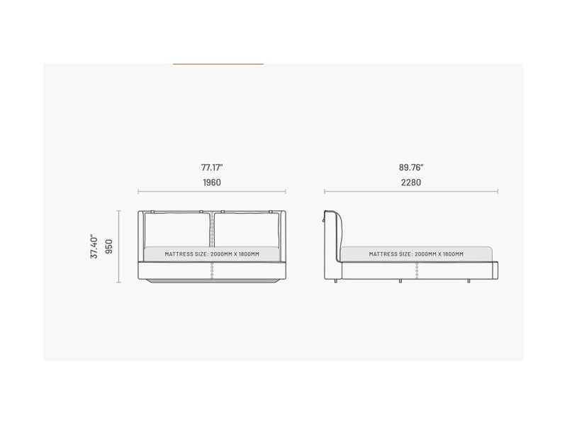 Cama completa tapizada de diseño - OLIVIA