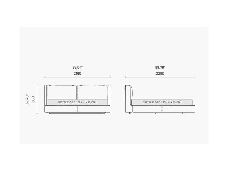 Complete upholstered designer bed - OLIVIA