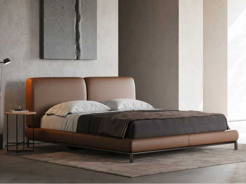 Complete upholstered designer bed - DORIANNE