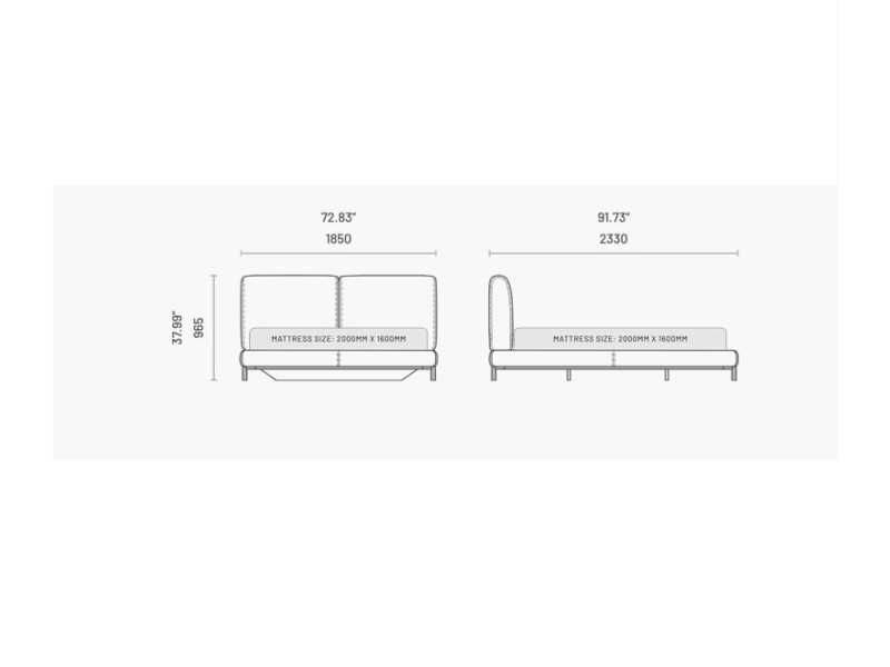 Complete upholstered designer bed - DORIANNE