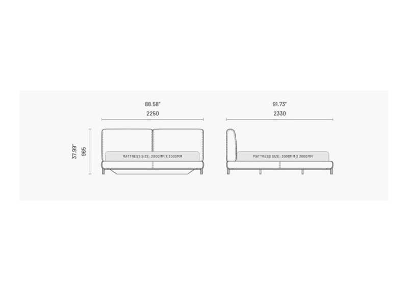 Complete upholstered designer bed - DORIANNE