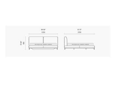Cama completa tapizada de diseño - DORIANNE