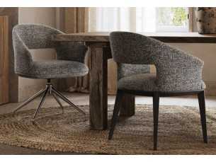 Designer swivel chair with stainless steel base - JALIEN 2