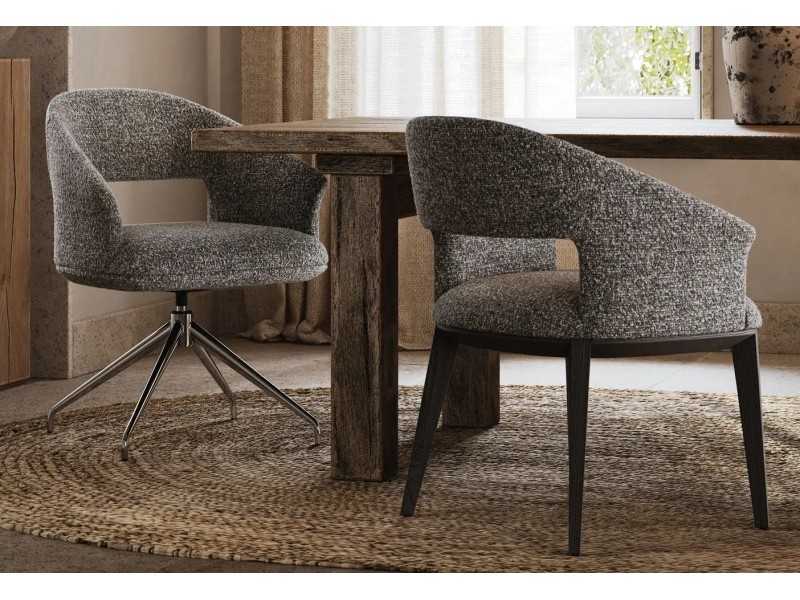 Silla giratoria de diseño con base en acero inoxidable - JALIEN