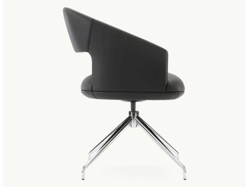 Designer swivel chair with stainless steel base - JALIEN