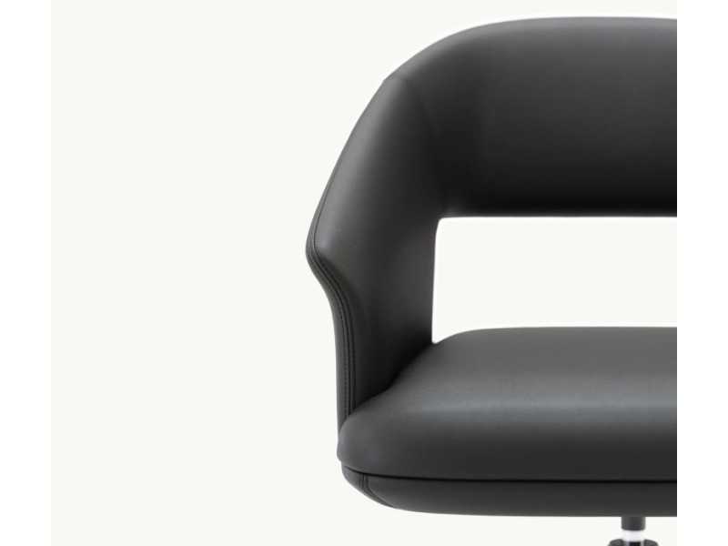 Designer swivel chair with stainless steel base - JALIEN