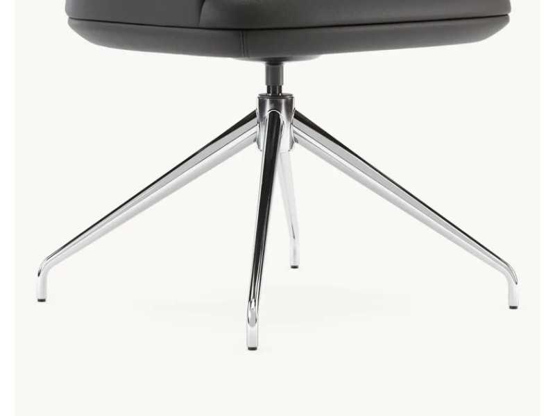 Designer swivel chair with stainless steel base - JALIEN