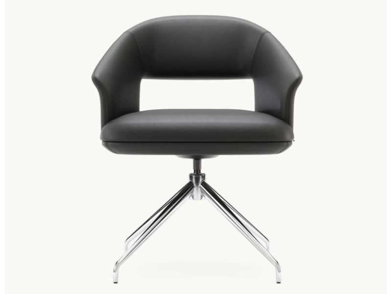 Designer swivel chair with stainless steel base - JALIEN