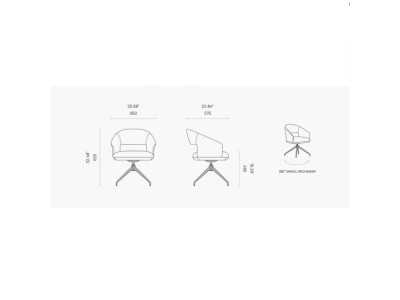 Silla giratoria de diseño con base en acero inoxidable - JALIEN