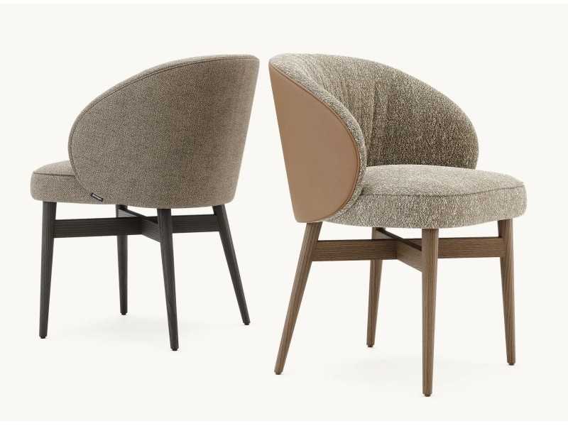Designer chair with solid wood structure - NOVAC