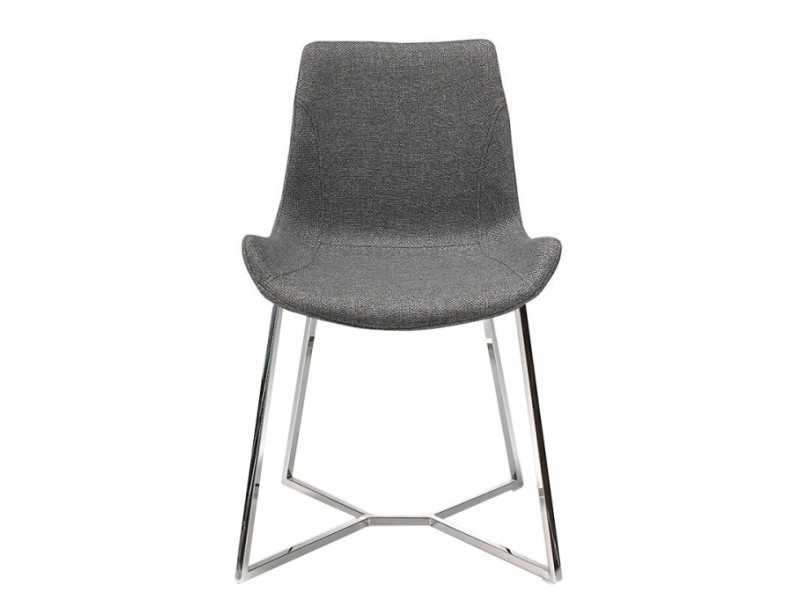 Chaise tapissé avec structure en acier chromé - TOMASSO
