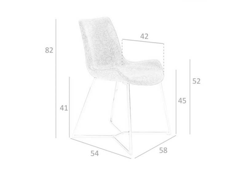 Chaise tapissé avec structure en acier inoxydable - TOMASSO
