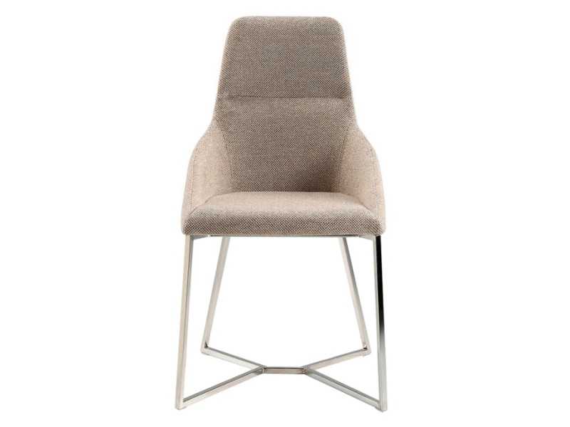Chaise tapissé avec structure en acier chromé - HELENNA