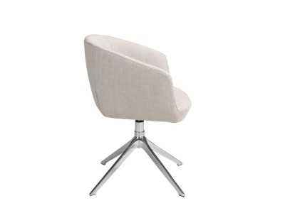 Chaise pivotante avec accoudoirs et base en acier chromé - AMARANTA