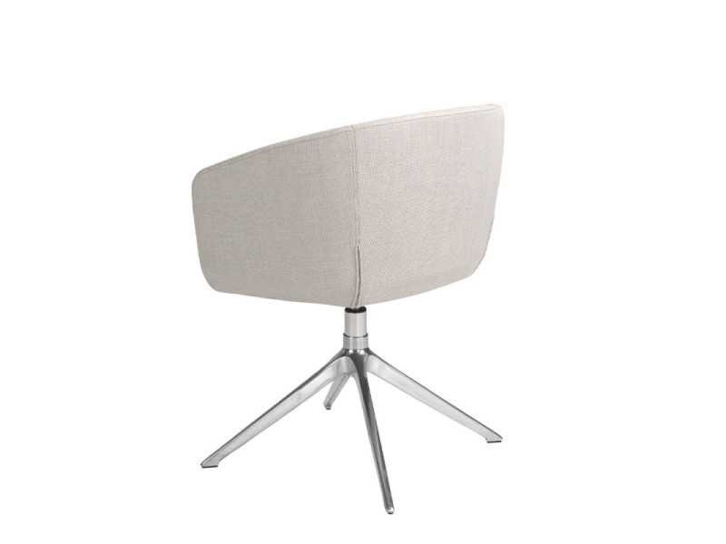 Swivel chair with armrests and chromed steel base - AMARANTA