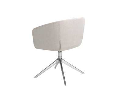 Chaise pivotante avec accoudoirs et base en acier chromé - AMARANTA