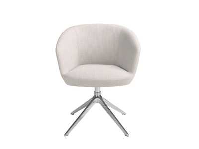 Chaise pivotante avec accoudoirs et base en acier chromé - AMARANTA