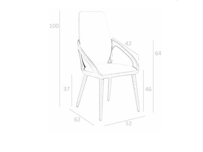 Silla de diseño tapizada de madera maciza color nogal - ABBEY