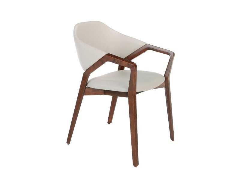 Upholstered designer chair in solid wood - ELBA