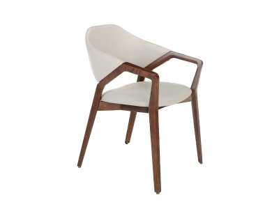 Chaise design tapissé en bois massif - ELBA