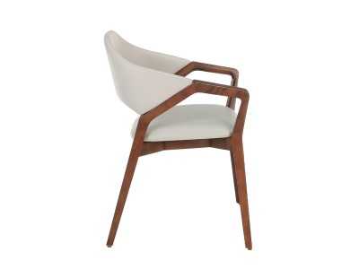 Chaise design tapissé en bois massif - ELBA