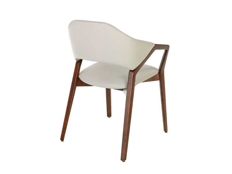 Upholstered designer chair in solid wood - ELBA