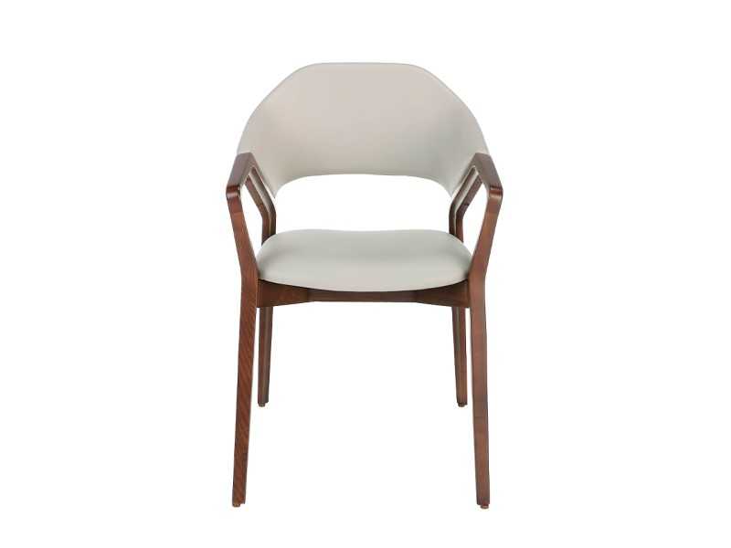 Upholstered designer chair in solid wood - ELBA