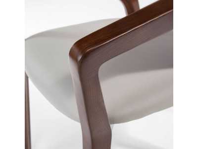 Chaise design tapissé en bois massif - ELBA