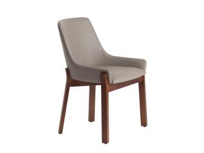 Upholstered designer chair with solid wood structure - TWIN