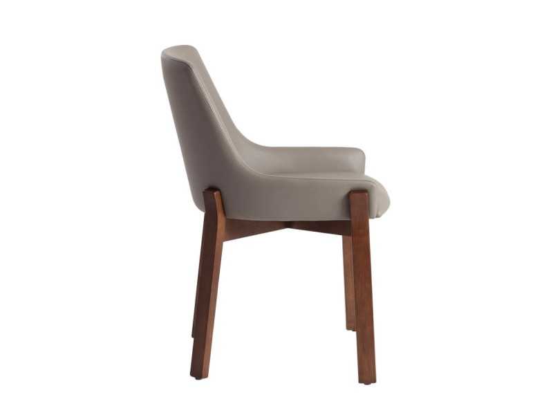 Upholstered designer chair with solid wood structure - TWIN