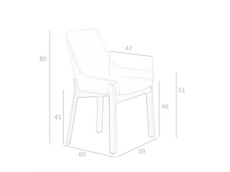 Chaise design tapissé avec structure en bois massif - TWIN