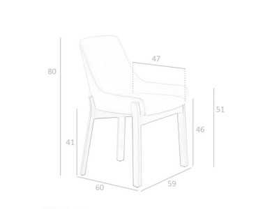 Upholstered designer chair with solid wood structure - TWIN