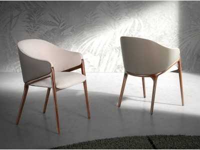 Chaise design avec accoudoirs et structure en bois massif - NATALIE Chaise design avec accoudoirs et structure en bois massif - NATALIE