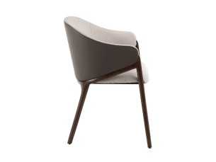 Designer chair with arms and solid wood structure - NATALIE 2