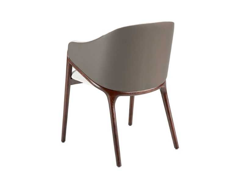 Chaise design avec accoudoirs et structure en bois massif - NATALIE