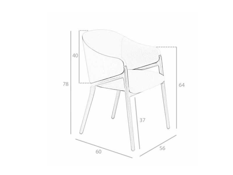 Chaise design avec accoudoirs et structure en bois massif - NATALIE