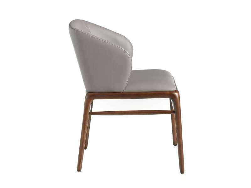 Chair upholstered in synthetic leather and solid wood structure - NAVONA