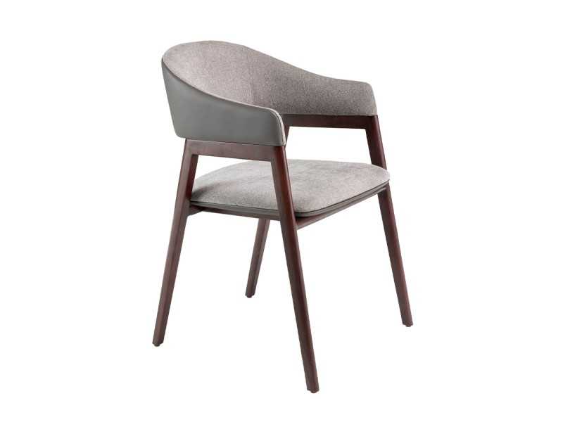Chaise design avec accoudoirs en bois massif - XIMENA