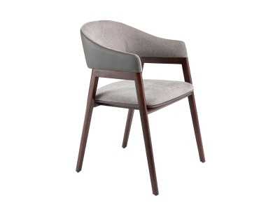 Chaise design avec accoudoirs en bois massif - XIMENA