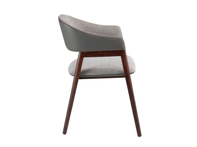 Designer chair with solid wood armrests - XIMENA