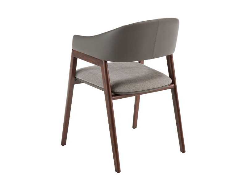 Designer chair with solid wood armrests - XIMENA