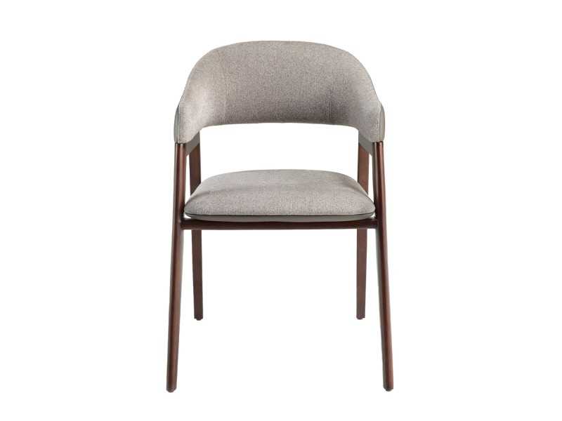 Designer chair with solid wood armrests - XIMENA