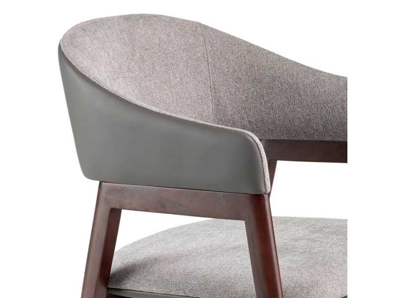 Silla de diseño con reposabrazos en madera maciza - XIMENA